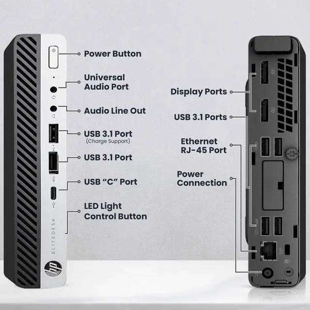 Alt view image 7 of 7 - HP EliteDesk 705 G4 Desktop Computer PC AMD Ryzen 5 Pro 2400GE upto 3.8GHz, 32GB DDR4 Ram 512GB SSD, 24" LED,Wireless Keyboard & Mouse, Wi-Fi, Windows 11 Professional (Renewed)