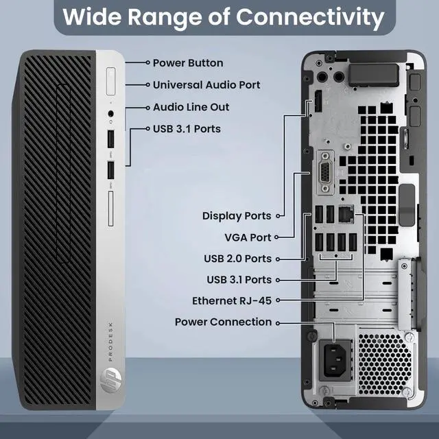 Alt view image 2 of 5 - HP EliteDesk 400 G5 SFF Desktop PC Intel core I5-8500 upto 4.10GHz, 16GB DDR4 Ram 128GB SSD, Keyboard & Mouse, Wi-Fi, Windows 11 Professional (Renewed)