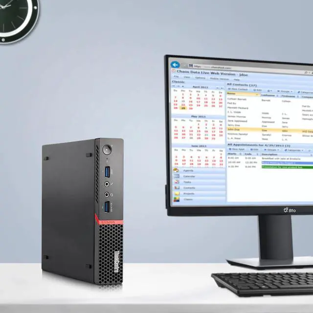 Alt view image 3 of 5 - Lenovo ThinkCentre M715q Desktop Tiny Computer PC AMD Ryzen 5 Pro 2400GE, 16GB DDR4 Ram,256GB SSD, 24 Inch Monitor, Wi-Fi, Keyboard & Mouse, Windows 11 Pro (Renewed)