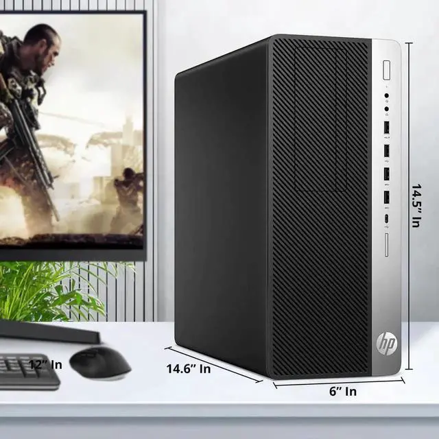 Alt view image 2 of 5 - HP 800 G3 Tower Desktop Computer PC, Intel Quad Core i7-7700 , 32GB DDR4 Ram,1TB SSD, Built-in Wi-Fi & Bluetooth, Wireless Keyboard & Mouse, Windows 11 Professional (Refurbished)