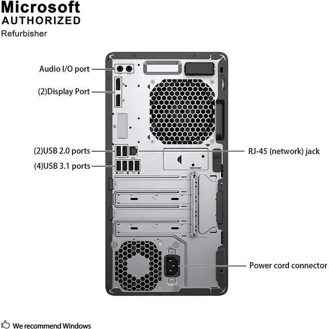 Alt view image 3 of 5 - HP 800 G3 Tower Desktop Computer PC, Intel Quad Core i7-7700 , 32GB DDR4 Ram,1TB SSD, Built-in Wi-Fi & Bluetooth, Wireless Keyboard & Mouse, Windows 11 Professional (Refurbished)