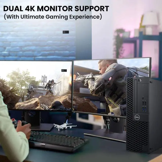 Alt view image 4 of 7 - Dell OptiPlex 3070 SFF Desktop Gaming Computer PC Intel Core i5-9500,16GB DDR4 Ram, 1TB SSD, NVIDIA GeForce GT 1030, 22Inch Monitor, Wi-Fi , RGB Keyboard & Mouse, Windows 11 Pro (Renewed)