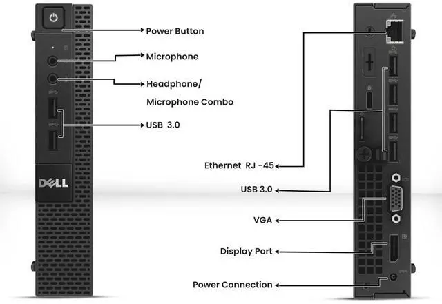 Alt view image 2 of 6 - Dell OptiPlex 3020 Tiny Desktop PC, Intel Core i5-4570T 4th Gen. Processor , 8GB DDR3 Ram, 256GB SSD, 22Inch Monitor, Keyboard & Mouse, Wi-Fi, Windows 11 Professional (Renewed)