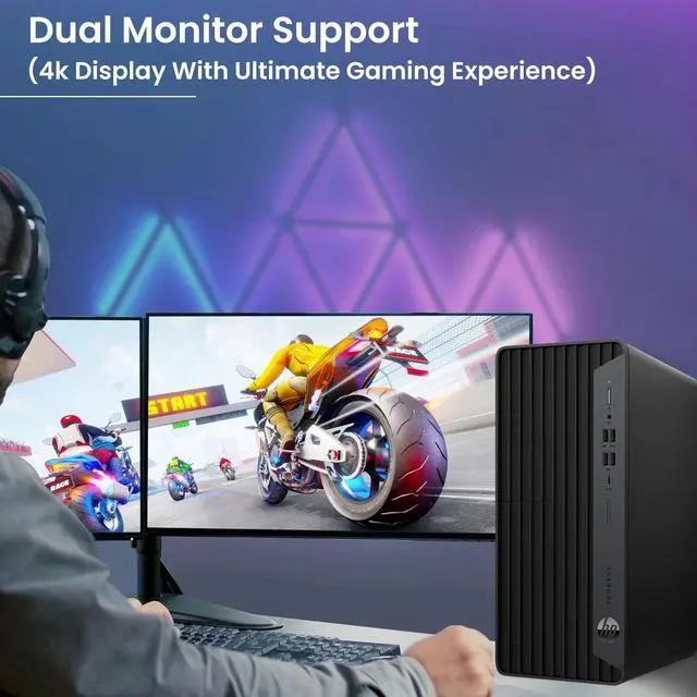 Alt view image 4 of 6 - Restored HP ProDesk 600 G6 SFF Gaming Desktop PC, Intel 6 Core i5-10th Gen - 16GB DDR4 RAM, 512GB NVMe SSD, 24"LED - NVIDIA GeForce GT 1030 GDDR5, Gaming KB & Mouse, Wi-Fi, Win 11 Pro (Refurbished)