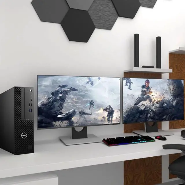Alt view image 3 of 6 - Restored Dell OptiPlex Gaming Desktop PC SFF, Intel 6 Core i5-10th Gen - 16GB DDR4 RAM, 256GB NVMe SSD, 24"LED - NVIDIA GeForce GT 1030 GDDR5, Gaming KB & Mouse, Wi-Fi, Win 11 Pro (Refurbished)