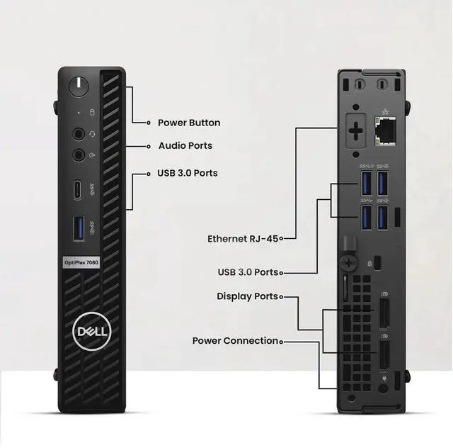 Alt view image 5 of 5 - Restored Dell OptiPlex 7080 Micro Desktop Computer Intel Core i5-10th Gen 16GB DDR4 RAM 256GB SSD Intel UHD Graphics 630 Built-in Wi-Fi, Keyboard & Mouse Windows 11 Pro (Refurbished)