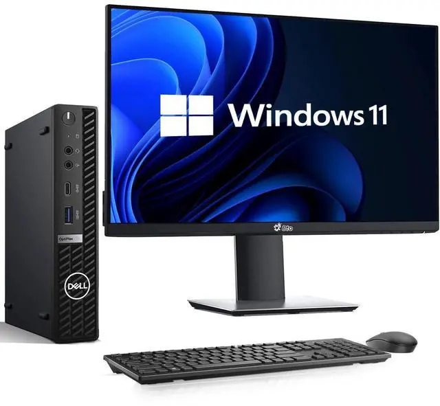 Main image of Restored Dell OptiPlex 7080 Micro Desktop Computer Intel Core i5-10th Gen 16GB DDR4 RAM 256GB SSD 24" LED Monitor Business PC with Wi-Fi, Wireless Keyboard & Mouse Windows 11 Pro (Refurbished)