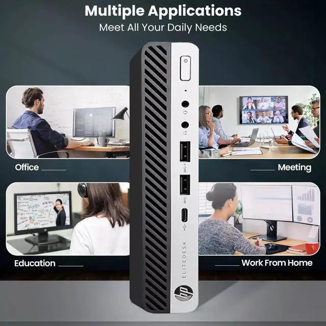 Alt view image 5 of 6 - HP EliteDesk 800 G3 Tiny Desktop Computer PC, Intel Core i7-6700T up to 3.60GHz, 16GB DDR4 Ram, 1TB SSD, Built-In Wi-Fi , Keyboard & Mouse, Windows 11 Professional (Refurbished)