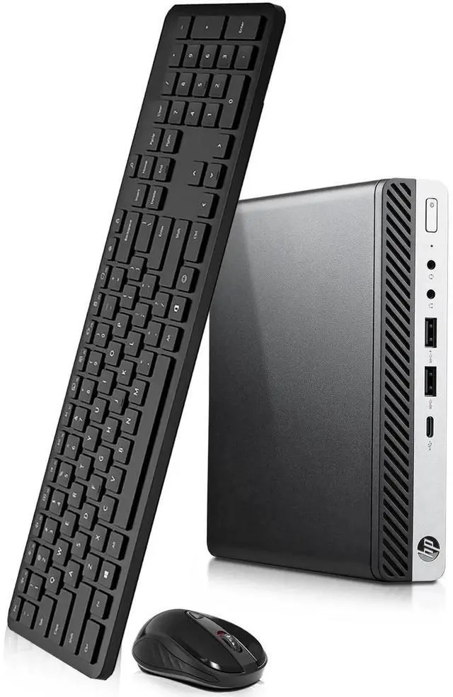 Main image of HP EliteDesk 800 G3 Tiny Desktop Computer PC, Intel Core i7-6700T up to 3.60GHz, 16GB DDR4 Ram, 1TB SSD, Built-In Wi-Fi , Keyboard & Mouse, Windows 11 Professional (Refurbished)