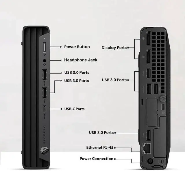 Alt view image 2 of 6 - HP EliteDesk 800 G6 Tiny Desktop Mini PC Intel Hexa Core i5-10500T 10th Gen. Processor up to 3.80 GHz, 16GB DDR4 Ram, 1TB SSD,24 Inch Monitor, Wireless Keyboard & Mouse, Built-in Wi-Fi, Windows11 Pro