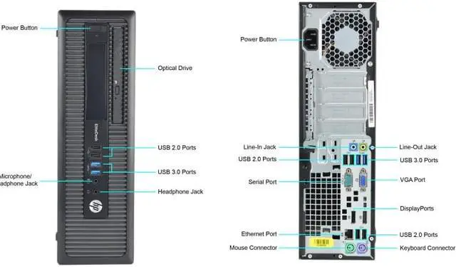 Alt view image 4 of 8 - HP ELITEDESK 800 G1 SFF Slim Business Desktop Computer, Intel i5 4570 2.90Ghz 16GB RAM 240GB SSD, DVD, USB 3.0, Windows 10 Pro, Wifi