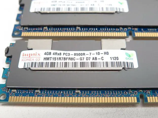 Alt view image 2 of 3 - HYNIX HMT151R7BFR8C-G7 4GB PC3 8500R 4Rx8 memory dimm *Server memory only*