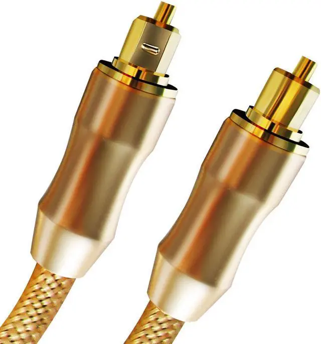 Alt view image 2 of 3 - Easyday 24K Gold Plated TOSLink Fiber Optic Cord Digital Optical Audio Cable - Metal Connectors & Braided Nylon Jacket