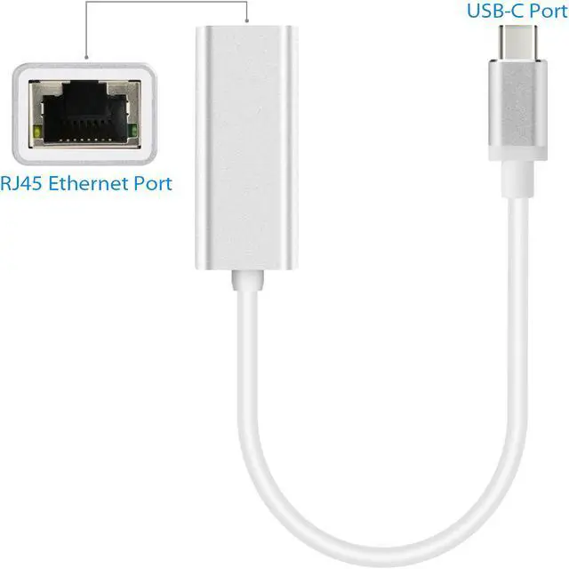 Alt view image 3 of 5 - USB C to Ethernet Adapter, easyday RJ45 to USB C Thunderbolt 3/Type-C Gigabit Ethernet LAN Network Adapter, Compatible for MacBook Pro 2020/2019/2018/2017, MacBook Air, Dell XPS and More