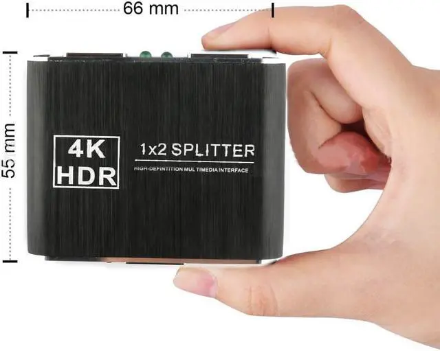 Alt view image 4 of 5 - Ultra HD 4K 1.4 1 in 2 out 1080p HDCP Stripper HDMI Splitter Signal Amplifier