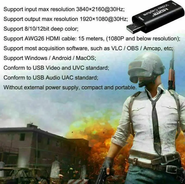 Alt view image 7 of 7 - easyday Audio Video Capture Cards HDMI to USB 1080p USB2.0 Record via DSLR Camcorder Action Cam for High Definition Acquisition, Live Broadcasting