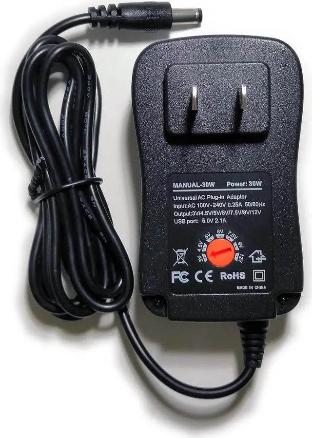 Main image of Easyday 30W Universal AC DC Adjustable 3V 4.5V 5V 6V 7.5V 9V 12V Power Supply Adapter Wall Charger