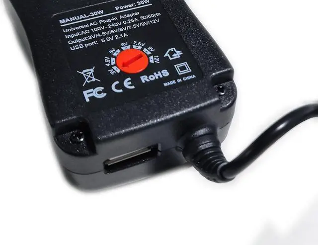 Alt view image 7 of 7 - Easyday 30W Universal AC DC Adjustable 3V 4.5V 5V 6V 7.5V 9V 12V Power Supply Adapter Wall Charger