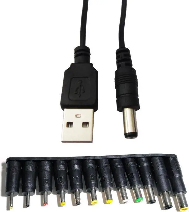 Alt view image 5 of 5 - easyday USB to DC Power Cable 5.5 2.1mm Barrel Jack with 12 Connectors Adapter for HUB Splitter, LED Lights, Router, Mini Fan, Speaker, Etc