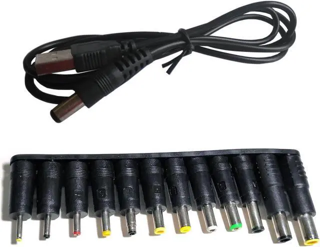 Main image of easyday USB to DC Power Cable 5.5 2.1mm Barrel Jack with 12 Connectors Adapter for HUB Splitter, LED Lights, Router, Mini Fan, Speaker, Etc