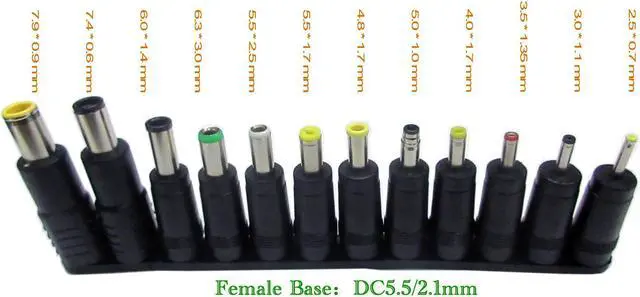 Alt view image 5 of 6 - easyday Universal 5V DC Power Cable, USB to DC 5.5x2.1mm Charging Cord with 12 Interchangeable Plugs Connectors Adapter Tips