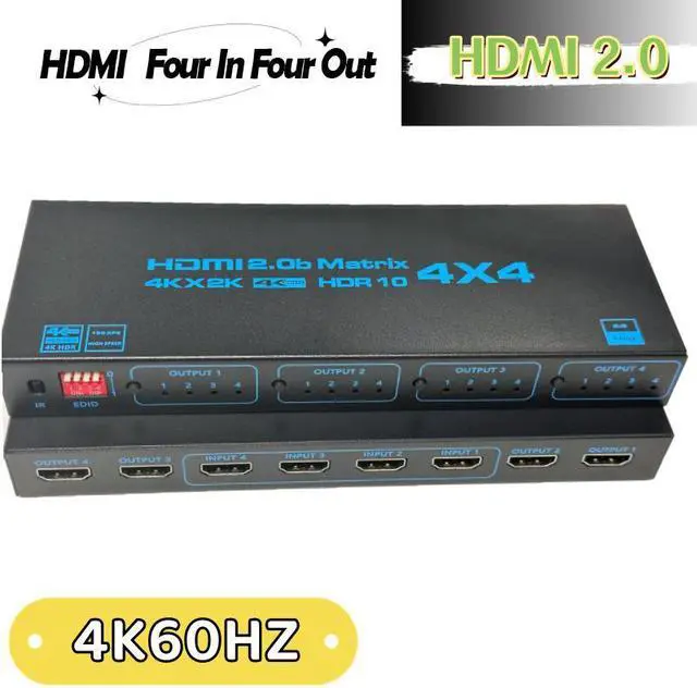 Alt view image 3 of 7 - Easyday DMI2.0b Matrix 4X4 4K/60HZ HDCP2.2 only requires 5V2A power supply