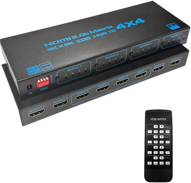 Alt view image 2 of 7 - Easyday DMI2.0b Matrix 4X4 4K/60HZ HDCP2.2 only requires 5V2A power supply
