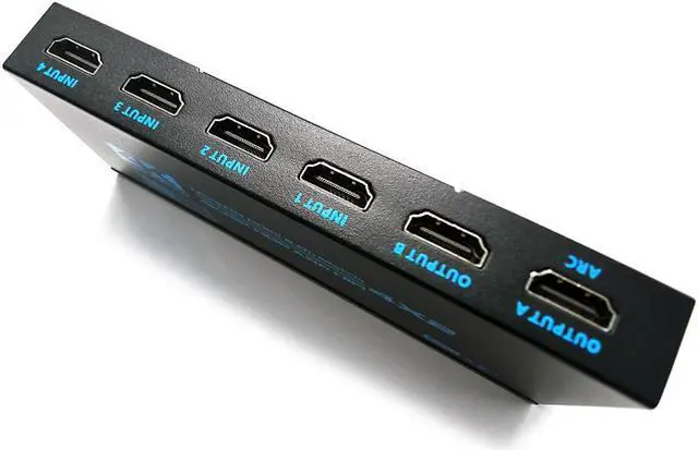 Alt view image 5 of 7 - Easyday HDMI2.0b matrix 4 in 2 out audio separation ARC 4K/60HZ EDID