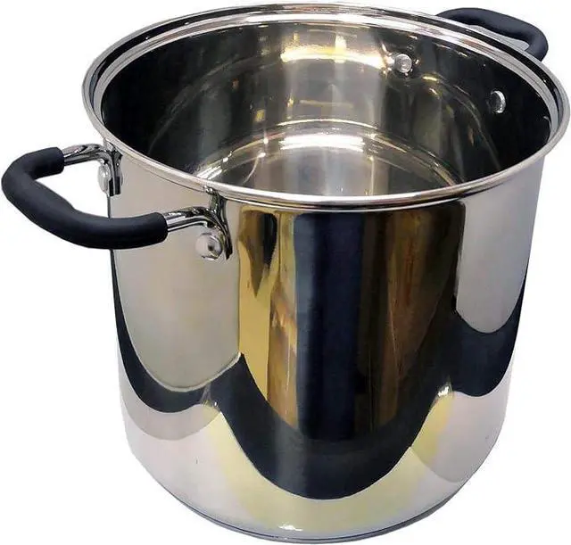 Alt view image 2 of 5 - Easyday Stainless Steel Stock Pot with Metal Lid Stay-Cool Handles Kitchen Cookware 12Qt