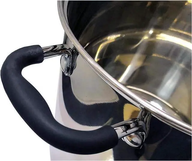 Alt view image 5 of 5 - Easyday Stainless Steel Stock Pot with Metal Lid Stay-Cool Handles Kitchen Cookware 12Qt