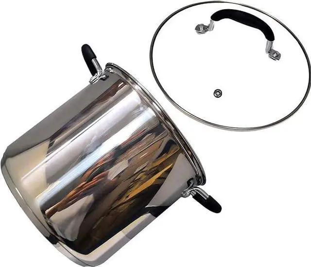 Main image of Easyday Stainless Steel Stock Pot with Metal Lid Stay-Cool Handles Kitchen Cookware 12Qt