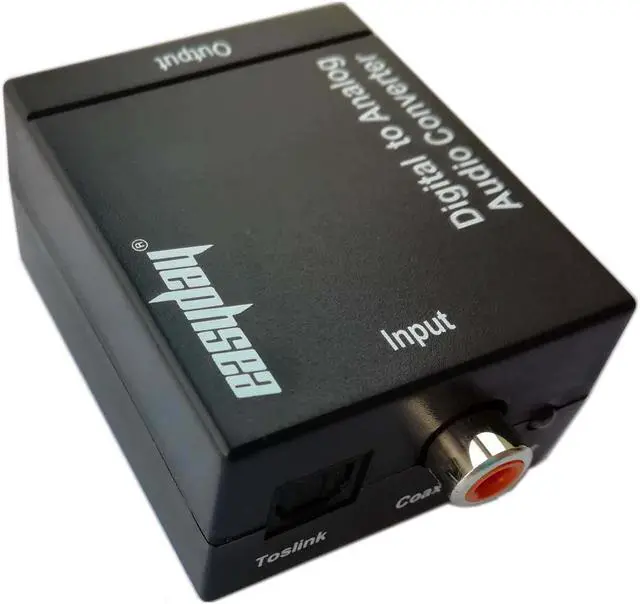 Alt view image 2 of 4 - Digital Optical Coax to Analog RCA L/R Audio Converter Adapter with Fiber Cable USNE_DAC_300CM_USB