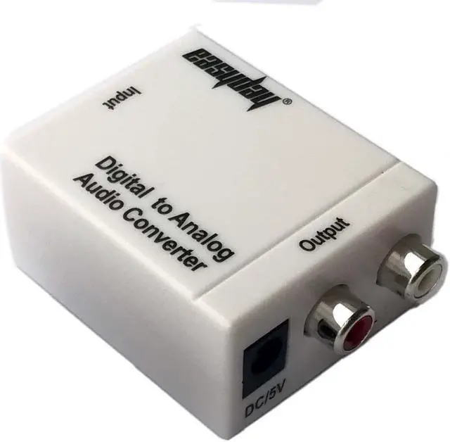 Alt view image 2 of 4 - White Toslink Coaxial Optical Digital to RCA L/R Analog Audio Converter Adapter