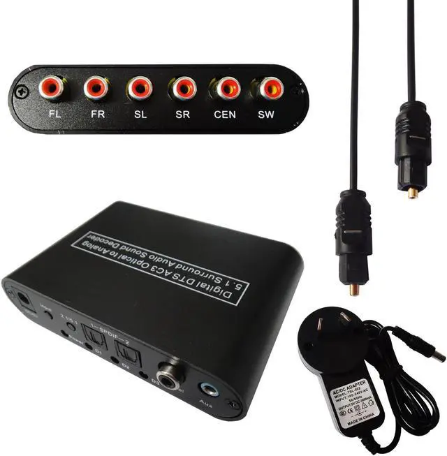 Main image of Dolby AC-3 DTS 5.1CH Audio Decoder Digital Optical Coaxial to RCA Analog Converter