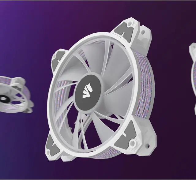 Alt view image 6 of 7 - Asiahorse  Magic-i 120 V2 Addressable RGB 3 in 1 Transparent Light Frame Fan, Individually Customizable LEDS, Air Balance Curve Blade Design with Remote Control Sync & 5VARGB Motherboard (3Pack black)