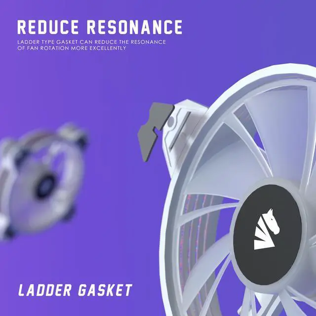 Alt view image 3 of 7 - Asiahorse  Magic-i 120 V2 Addressable RGB 3 in 1 Transparent Light Frame Fan, Individually Customizable LEDS, Air Balance Curve Blade Design with Remote Control Sync & 5VARGB Motherboard (3Pack black)