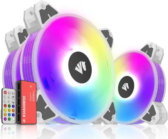 Main image of Asiahorse  Magic-i 120 V2 Addressable RGB 3 in 1 Transparent Light Frame Fan, Individually Customizable LEDS, Air Balance Curve Blade Design with Remote Control Sync & 5VARGB Motherboard (3Pack black)