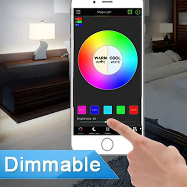 Alt view image 5 of 7 - MagicLight Smart Light Bulb (60w Equivalent), A19 7W Multicolor 2700k-6500k Dimmable WiFi LED Bulb, Compatible with Alexa Google Home Siri IFTTT