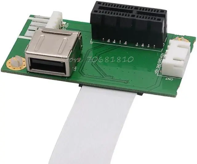 Alt view image 5 of 6 - Amify Mini PCI-E to PCI-E Express 1X Extension Cord Adapter Card with USB Riser Card
