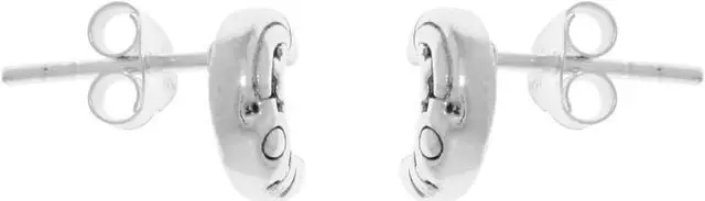 Alt view image 3 of 3 - Jewelry Trends Sterling Silver Petite Crescent Moon Stud Earrings