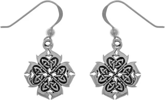 Main image of Jewelry Trends Sterling Silver Celtic Knot Cross of Inspiration Dangle Earrings