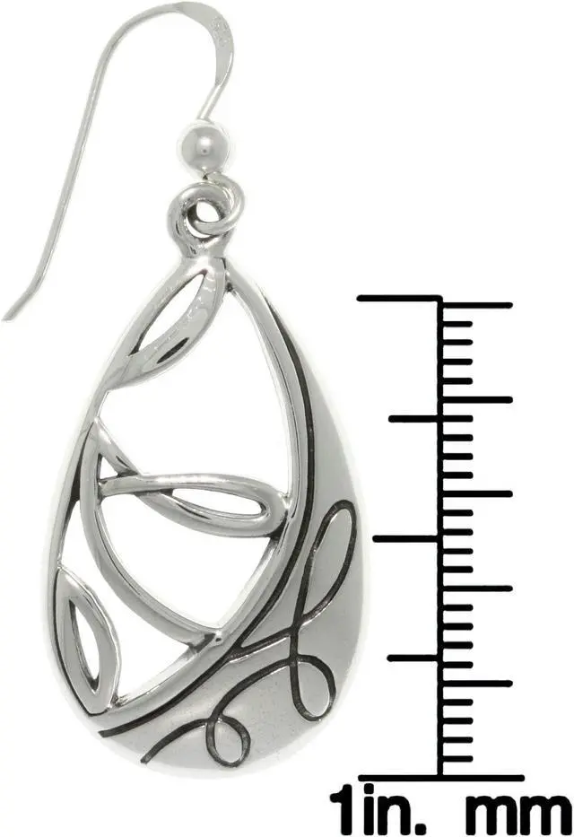 Alt view image 2 of 3 - Jewelry Trends Sterling Silver Teardrop Twist Southwestern Style Dangle Earrings