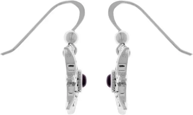 Alt view image 3 of 3 - Jewelry Trends Sterling Silver Moon Butterfly Dangle Earrings with Purple Amethyst