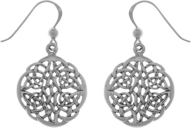Main image of Jewelry Trends Sterling Silver Celtic Knot Round Dangle Earrings