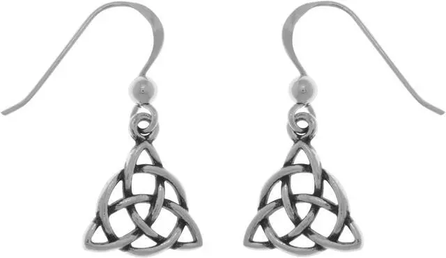 Main image of Jewelry Trends Sterling Silver Celtic Triquetra Circle of Life Dangle Earrings
