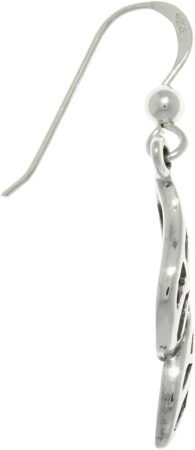 Alt view image 3 of 3 - Jewelry Trends Sterling Silver Swirling Leaf Dangle Earrings