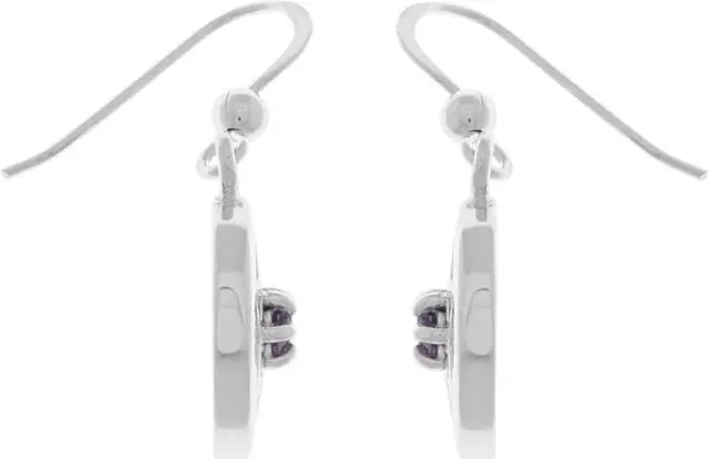Alt view image 3 of 3 - Jewelry Trends Sterling Silver Star of David Dangle Earrings with Purple Amethyst