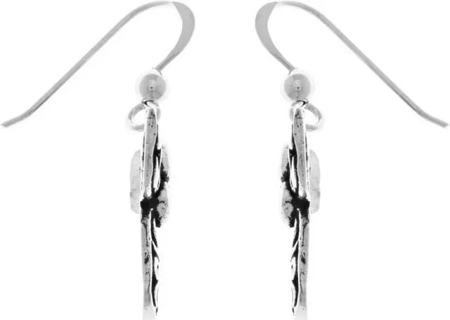 Alt view image 2 of 3 - Jewelry Trends Sterling Silver Filigree Love Angel Dangle Earrings