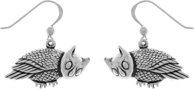 Main image of Jewelry Trends Sterling Silver Horned Barn Owl Dangle Earrings