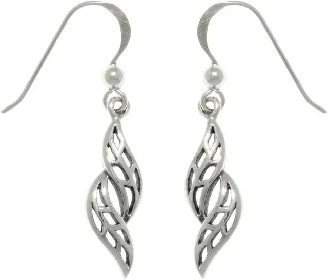 Main image of Jewelry Trends Sterling Silver Swirling Leaf Dangle Earrings